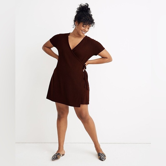 Madewell Ribbed Knit Wrap Dress - Size Medium - Picture 1 of 13